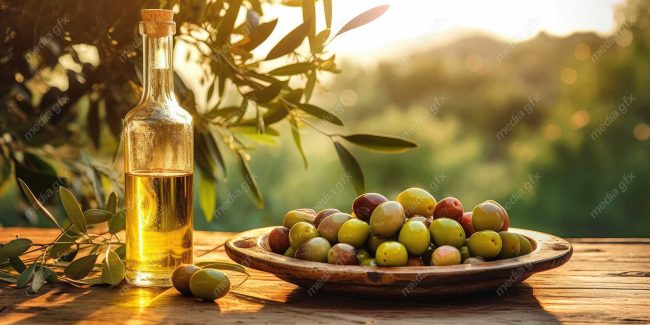 عکس با کیفیت زیتون و روغن زیتون MJ000841