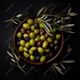 عکس با کیفیت زیتون و روغن زیتون MJ000847
