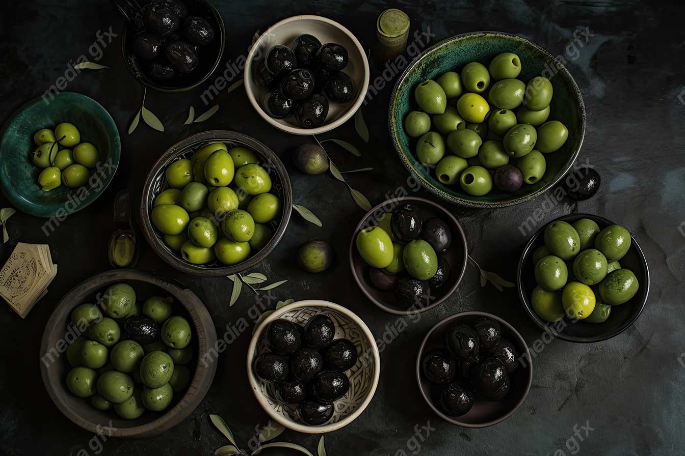 عکس با کیفیت زیتون و روغن زیتون MJ000849