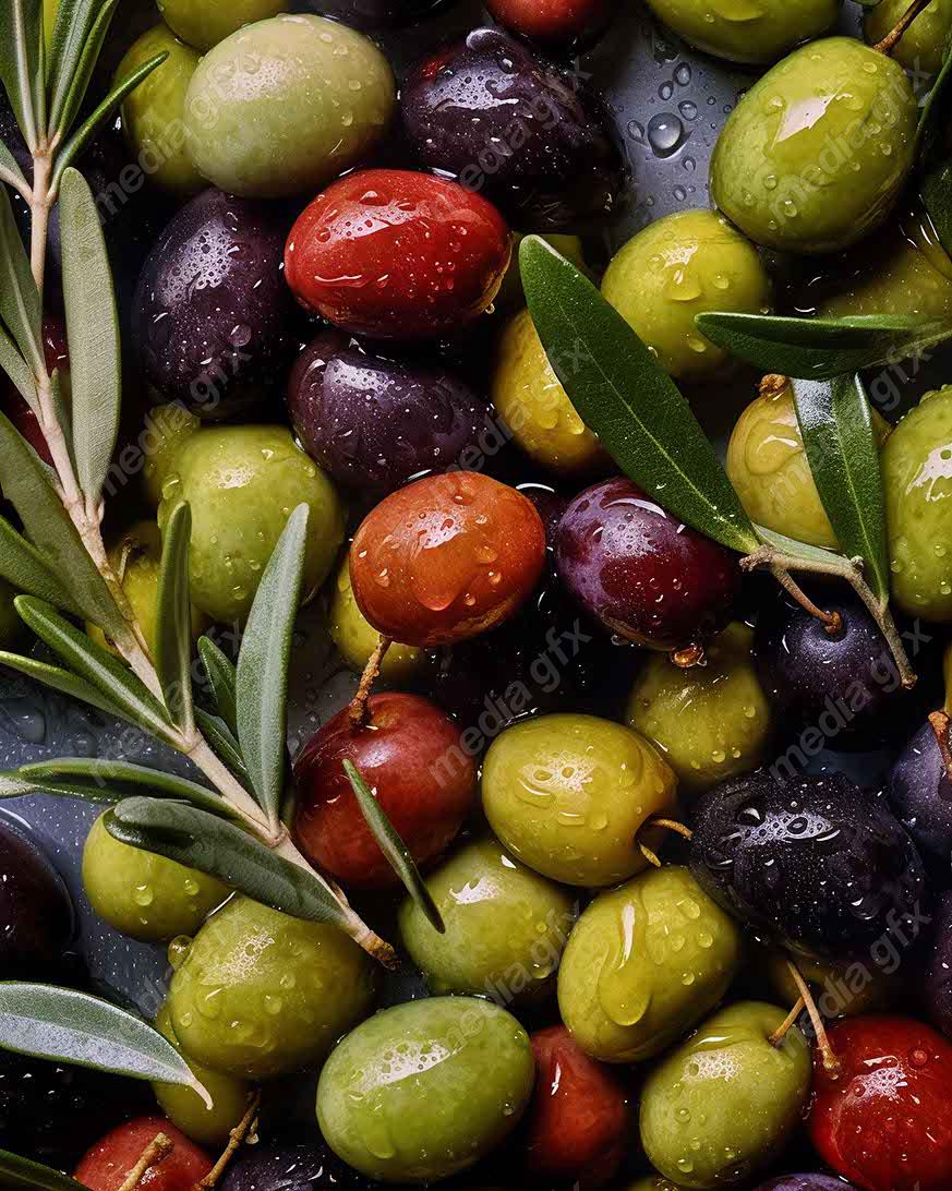 عکس با کیفیت زیتون و روغن زیتون MJ000857