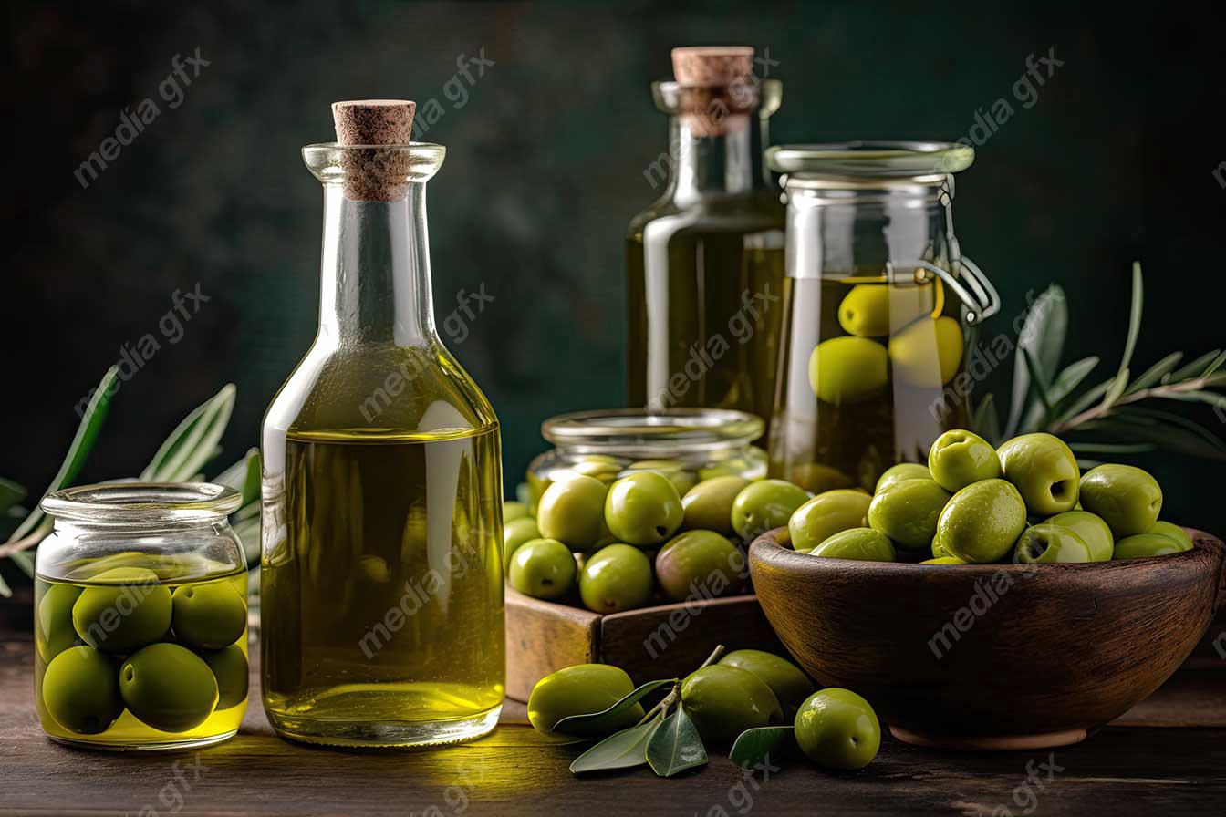 عکس با کیفیت زیتون و روغن زیتون MJ000922