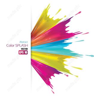 وکتور براش رنگی و پاشش رنگ انتزاعی MV000963