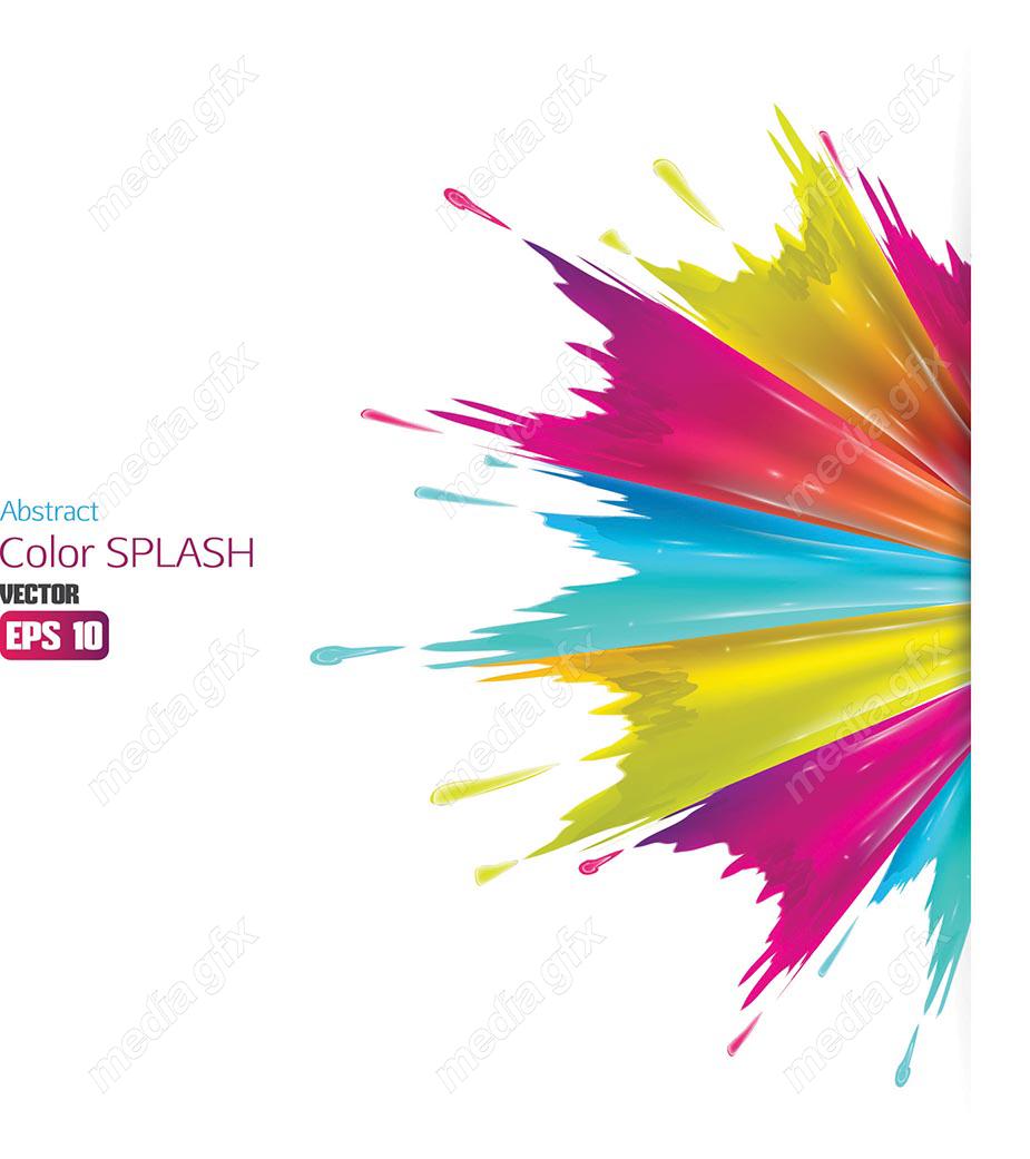 وکتور براش رنگی و پاشش رنگ انتزاعی MV000964