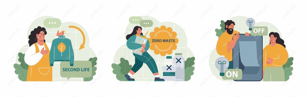 وکتور صرفه جویی، بازیافت و احترم به محیط زیست MV001004