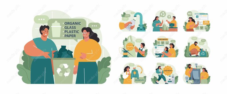 وکتور صرفه جویی، بازیافت و احترم به محیط زیست MV001006