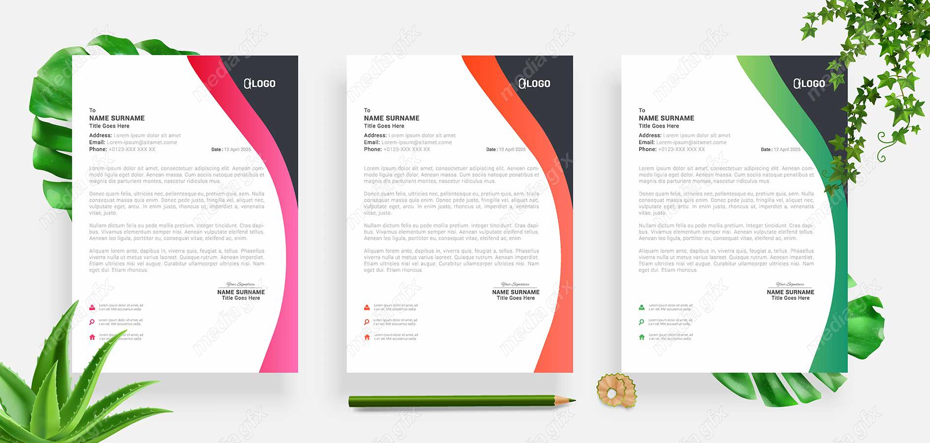 دانلود رایگان وکتور طرح سربرگ و پابرگ اداری شیک و زیبا MV001034