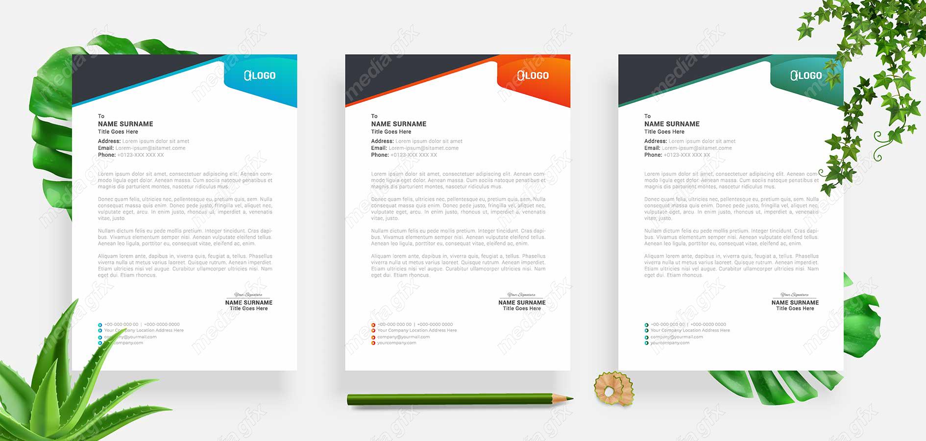 دانلود رایگان وکتور طرح سربرگ و پابرگ اداری شیک و زیبا MV001037