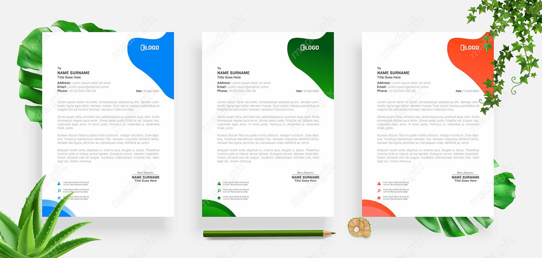 دانلود رایگان وکتور طرح سربرگ و پابرگ اداری شیک و زیبا MV001039