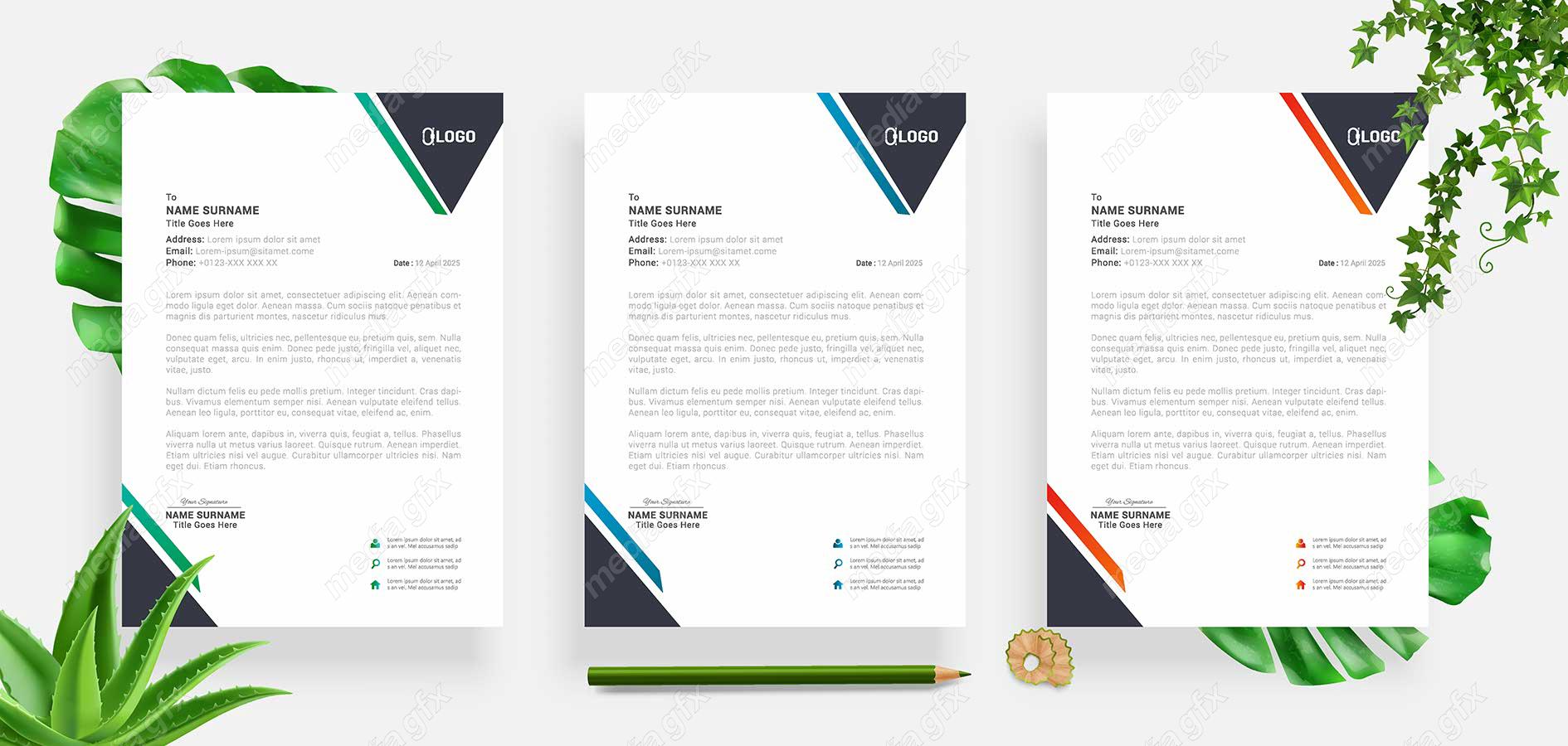 دانلود رایگان وکتور طرح سربرگ و پابرگ اداری شیک و زیبا MV001042