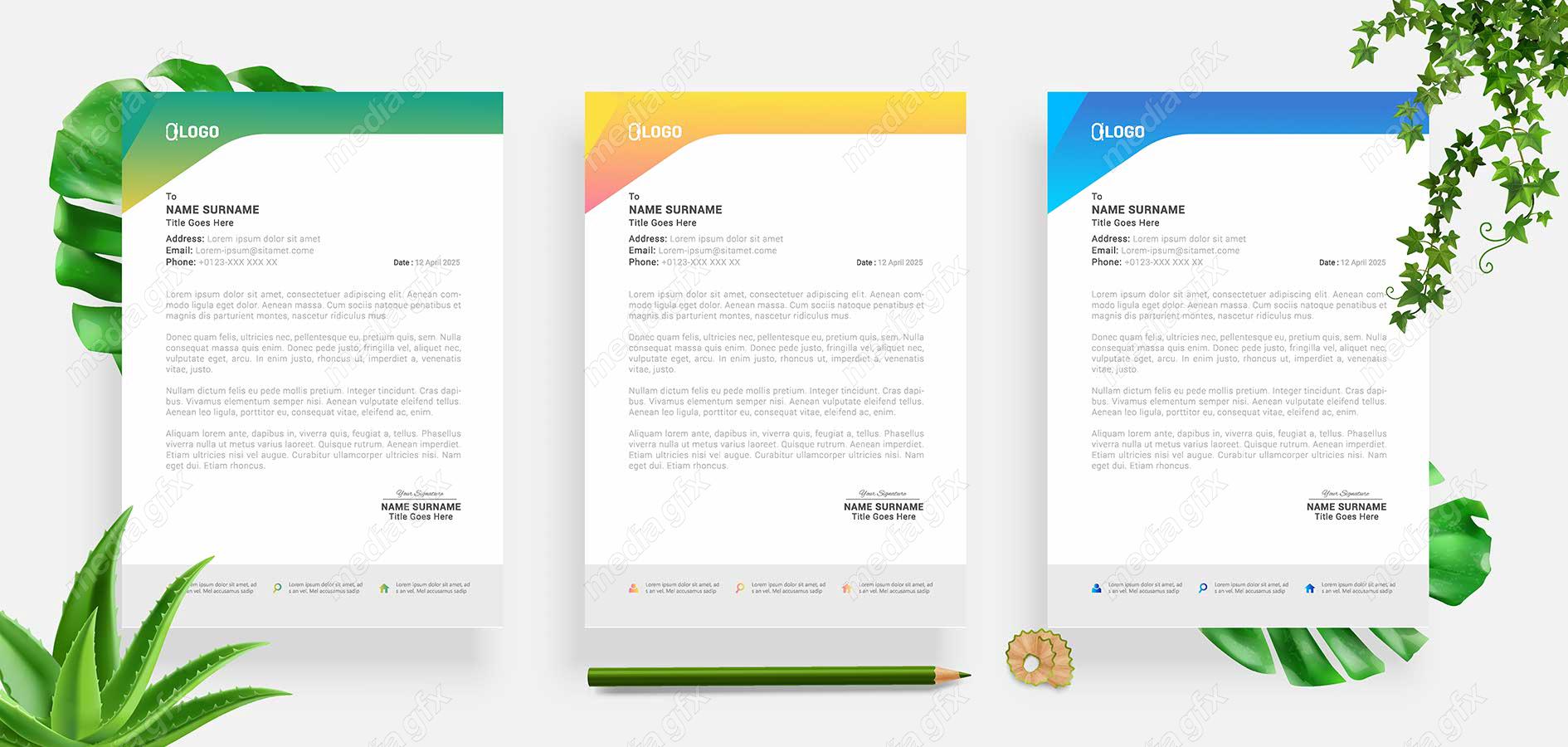 دانلود رایگان وکتور طرح سربرگ و پابرگ اداری شیک و زیبا MV001045