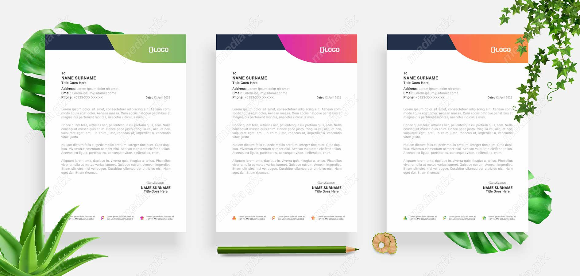 دانلود رایگان وکتور طرح سربرگ و پابرگ اداری شیک و زیبا MV001046