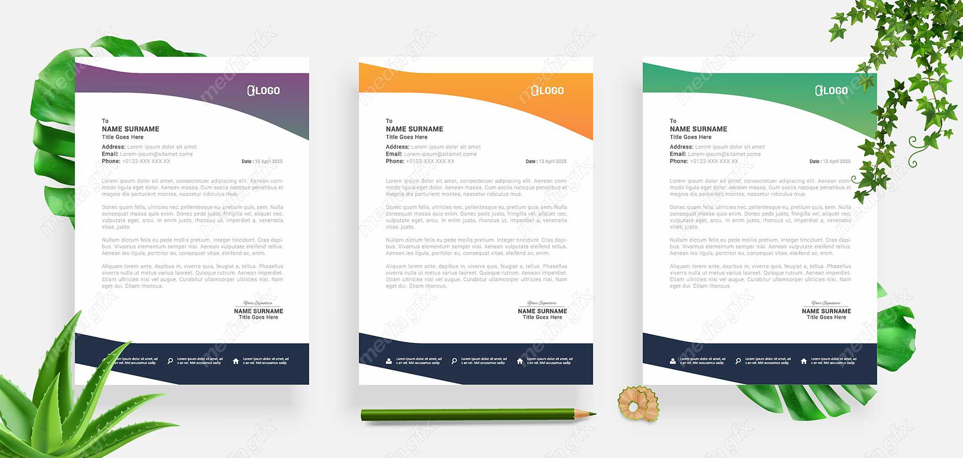 دانلود رایگان وکتور طرح سربرگ و پابرگ اداری شیک و زیبا MV001047