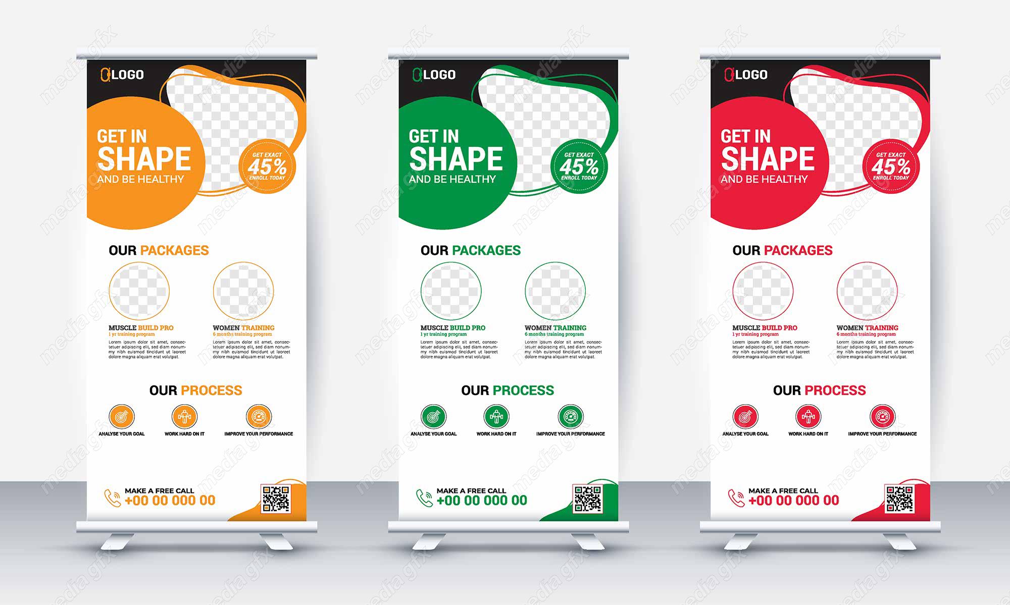 وکتور طرح استند تبلیغاتی شیک و رسمی باشگاه MV001096