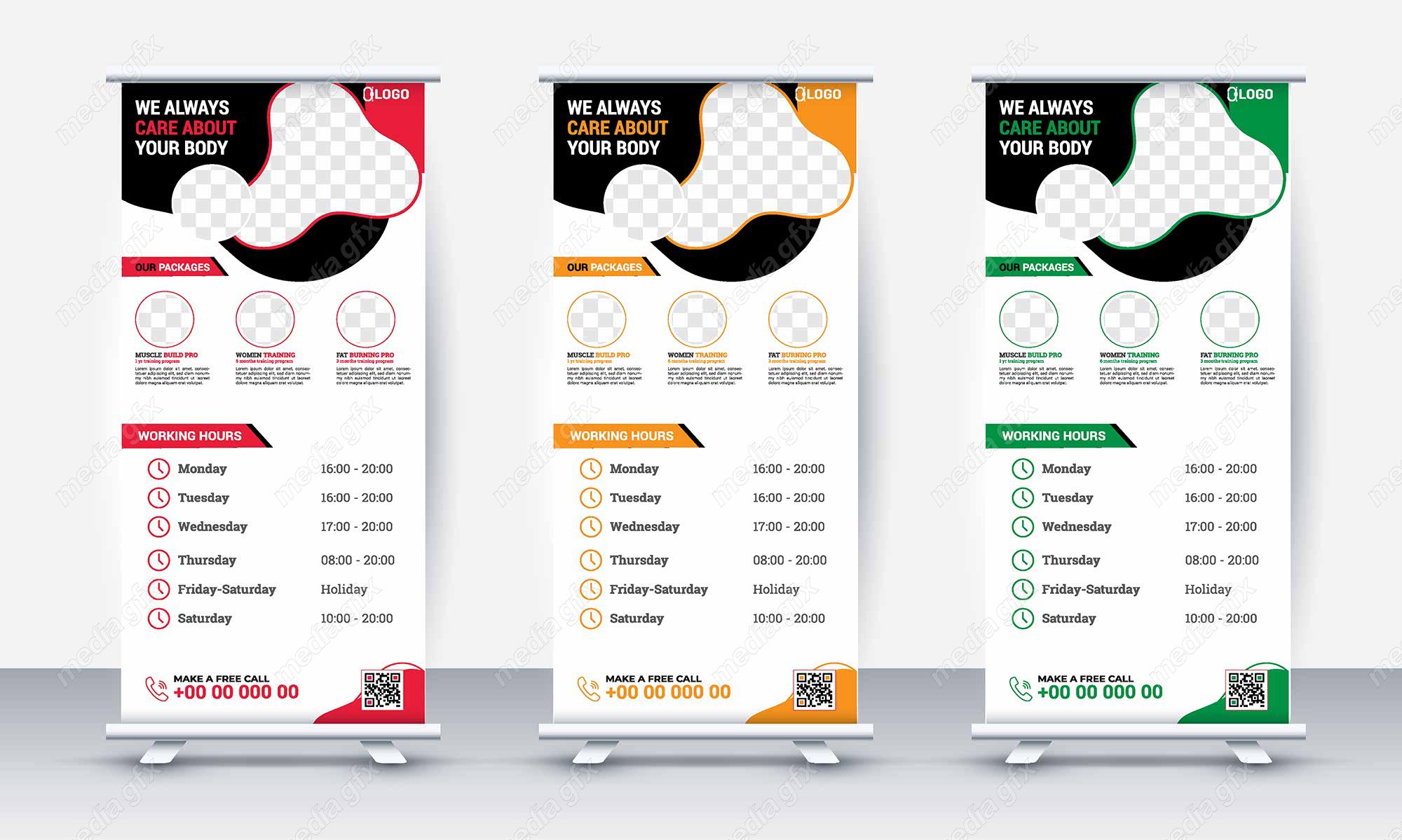 وکتور طرح استند تبلیغاتی شیک و رسمی باشگاه MV001097