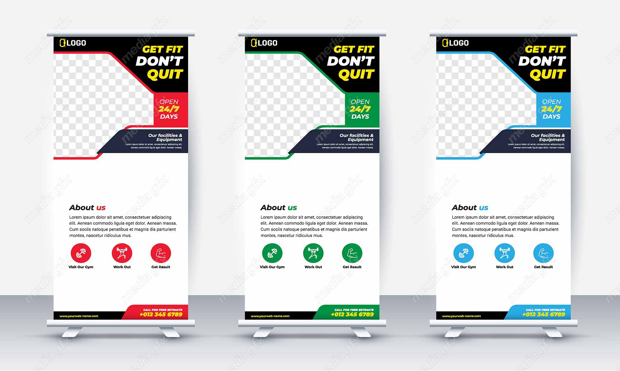 وکتور طرح استند تبلیغاتی شیک و رسمی باشگاه MV001098