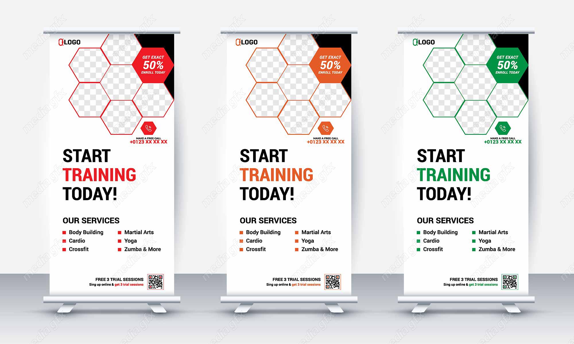 وکتور طرح استند تبلیغاتی شیک و رسمی باشگاه MV001099