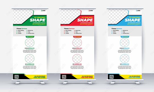 وکتور طرح استند تبلیغاتی شیک و رسمی باشگاه MV001100