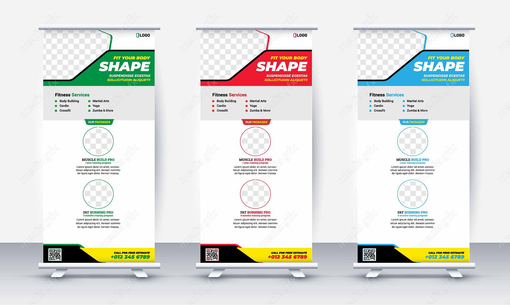 وکتور طرح استند تبلیغاتی شیک و رسمی باشگاه MV001100