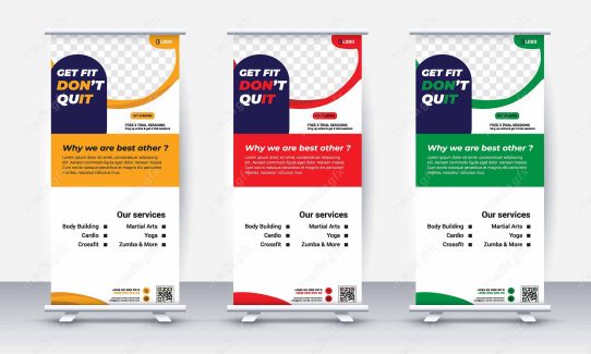 وکتور طرح استند تبلیغاتی شیک و رسمی باشگاه MV001102