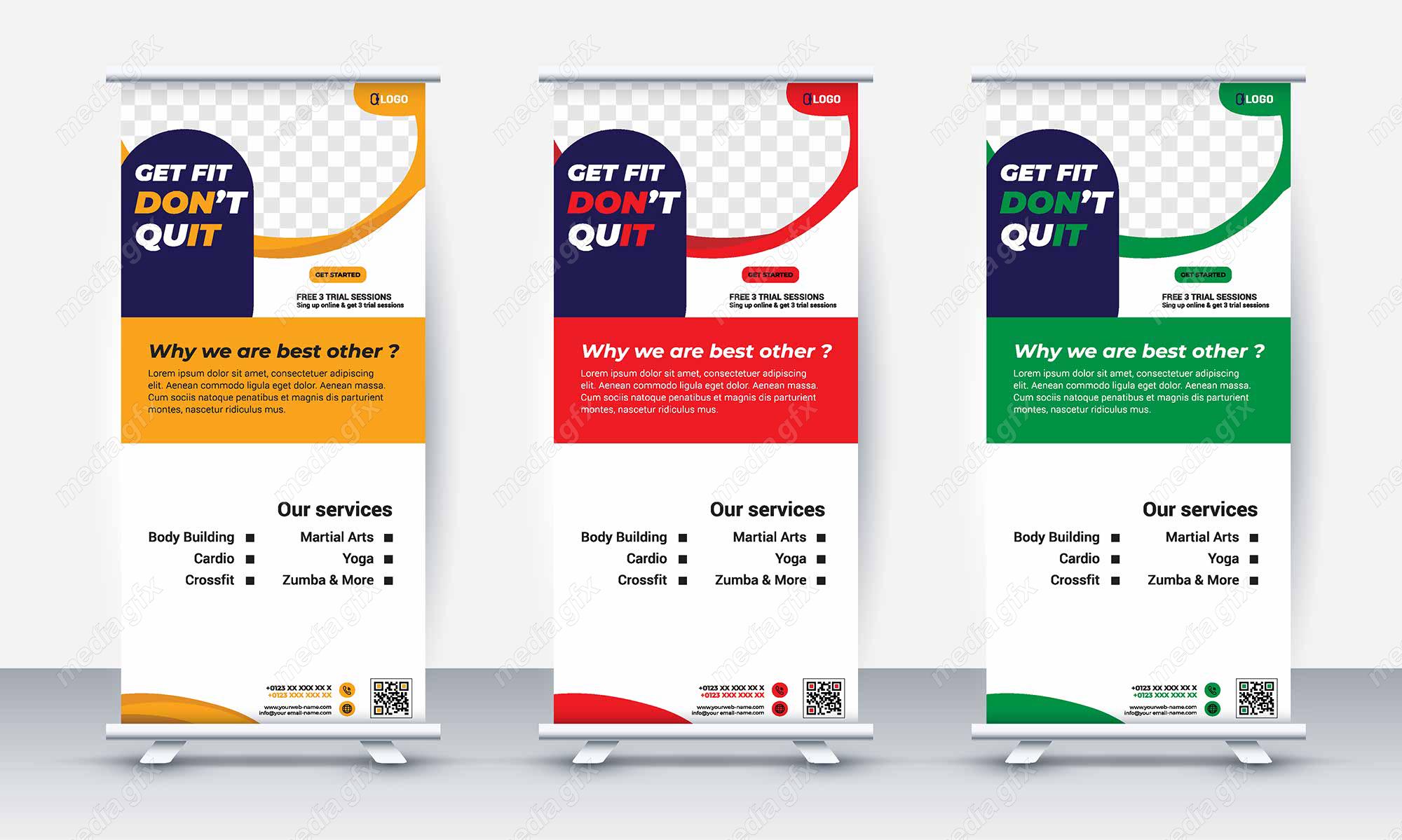 وکتور طرح استند تبلیغاتی شیک و رسمی باشگاه MV001102