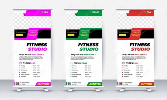 وکتور طرح استند تبلیغاتی شیک و رسمی باشگاه MV001103