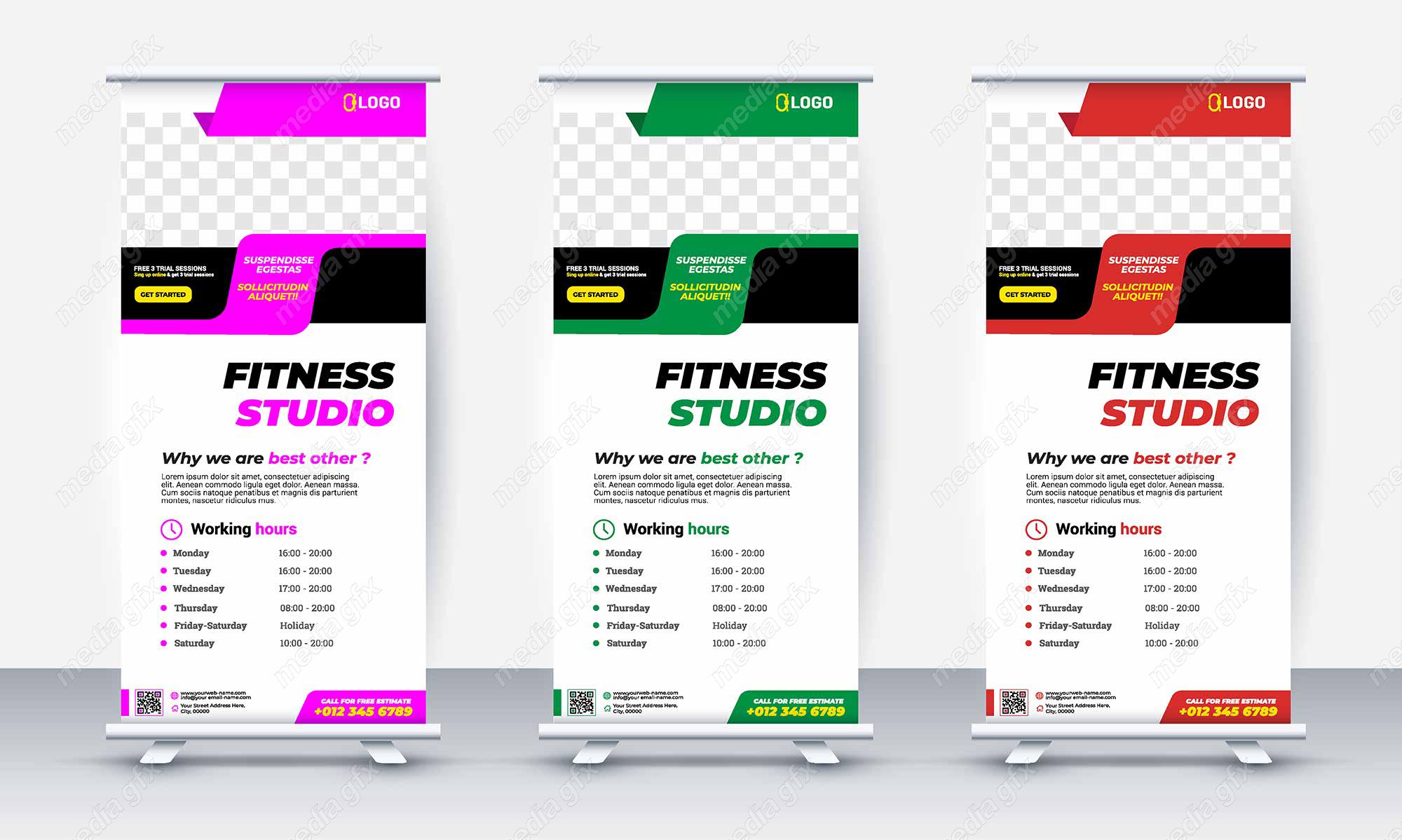 وکتور طرح استند تبلیغاتی شیک و رسمی باشگاه MV001103