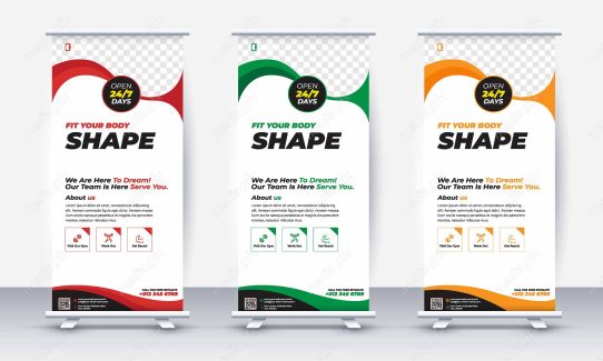 وکتور طرح استند تبلیغاتی شیک و رسمی باشگاه MV001104