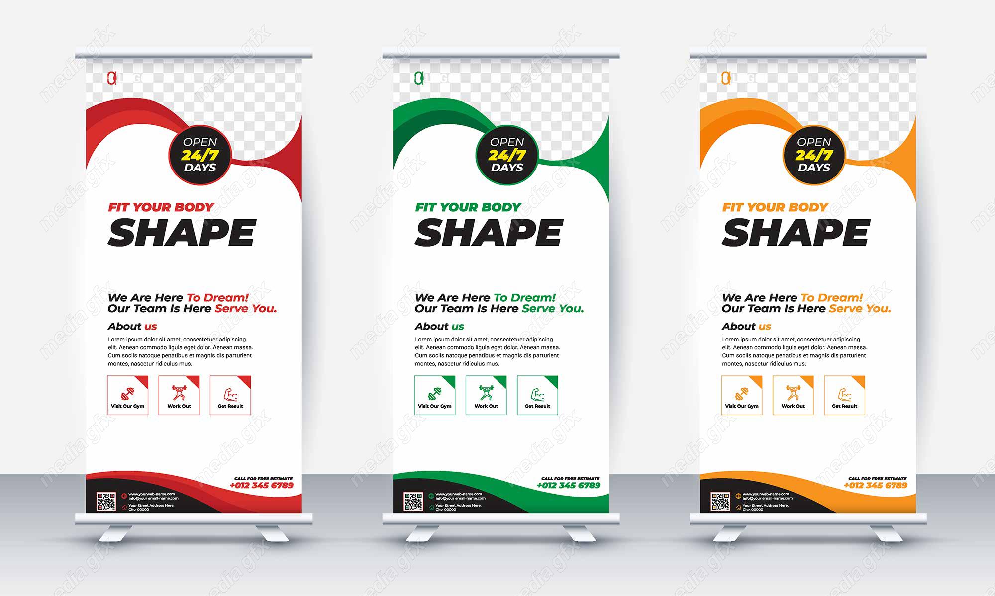 وکتور طرح استند تبلیغاتی شیک و رسمی باشگاه MV001104