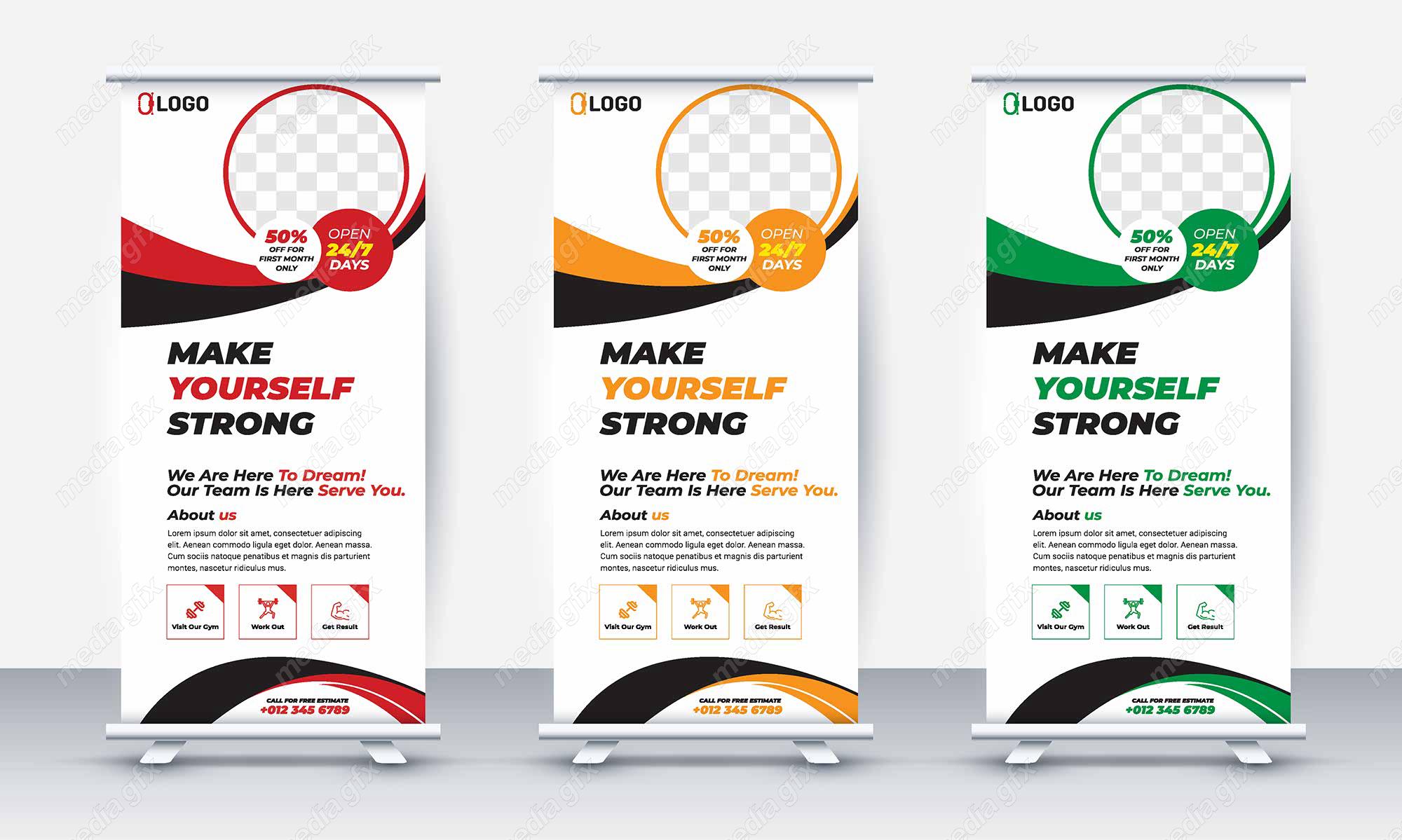 وکتور طرح استند تبلیغاتی شیک و رسمی باشگاه MV001105