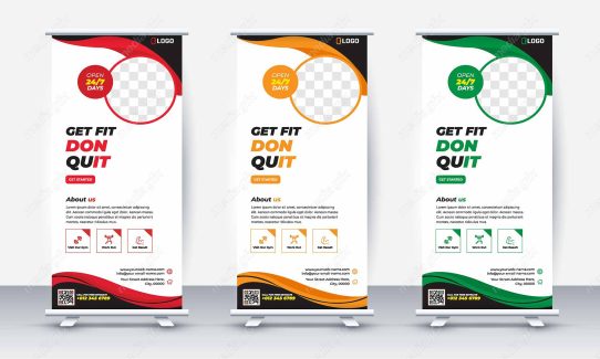 وکتور طرح استند تبلیغاتی شیک و رسمی باشگاه MV001106