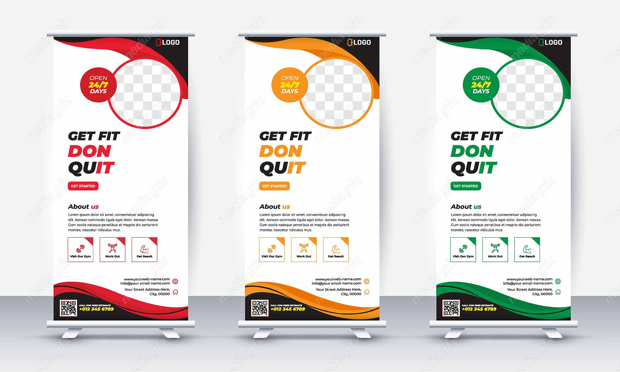 وکتور طرح استند تبلیغاتی شیک و رسمی باشگاه MV001106