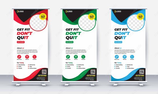 وکتور طرح استند تبلیغاتی شیک و رسمی باشگاه MV001107