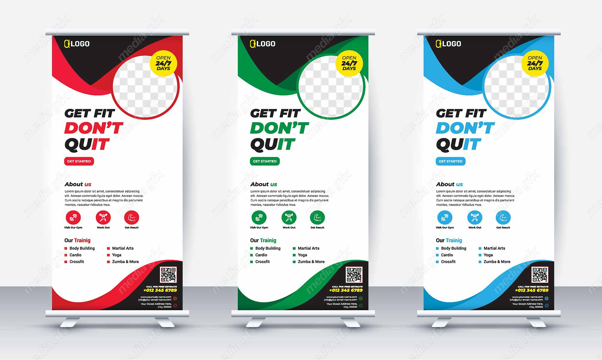 وکتور طرح استند تبلیغاتی شیک و رسمی باشگاه MV001107