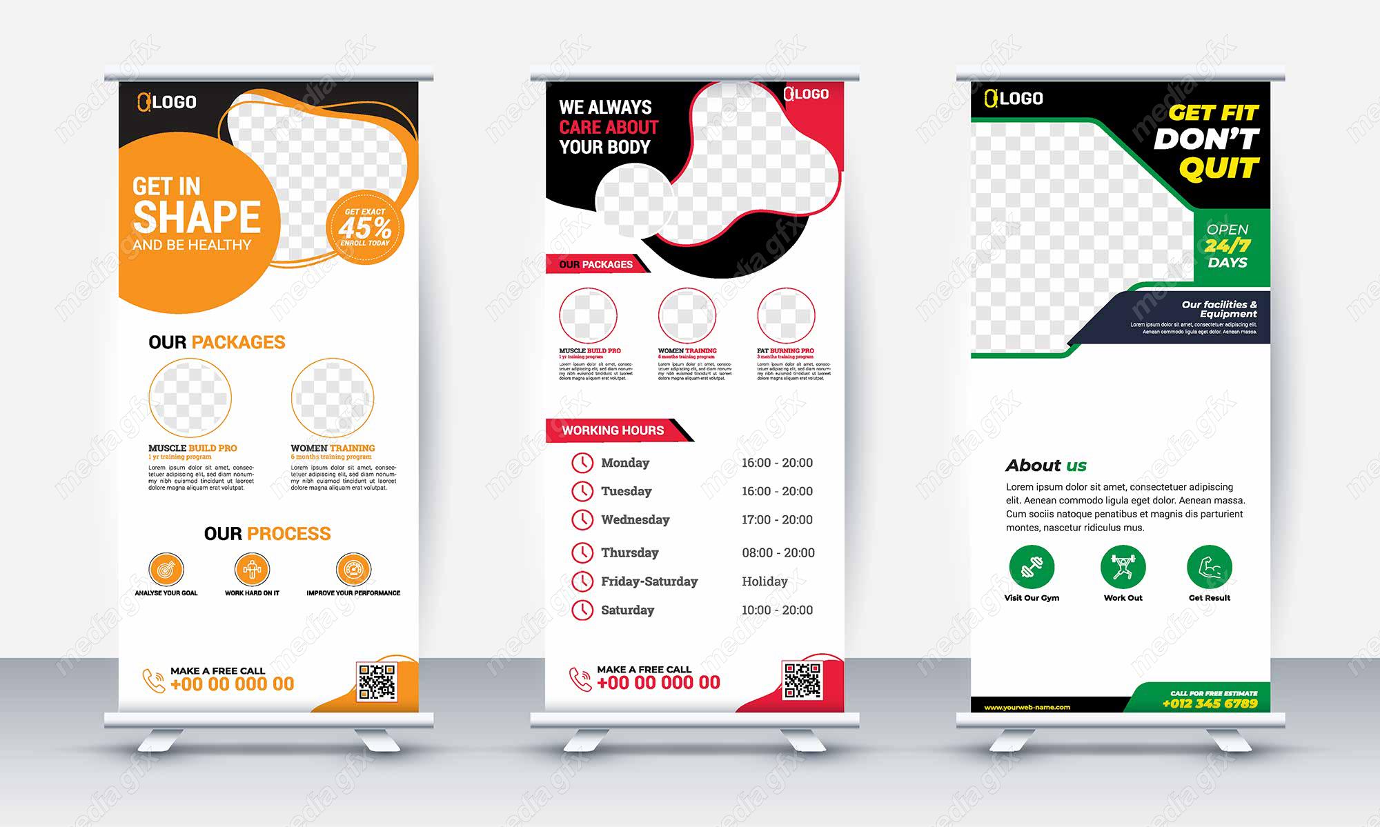 وکتور طرح استند تبلیغاتی شیک و رسمی باشگاه MV001108