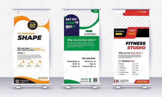 وکتور طرح استند تبلیغاتی شیک و رسمی باشگاه MV001111