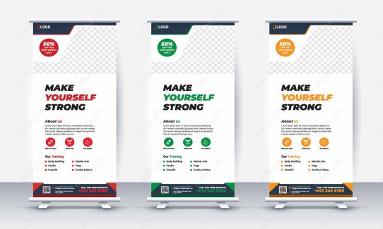 وکتور طرح استند تبلیغاتی شیک و رسمی باشگاه MV001112