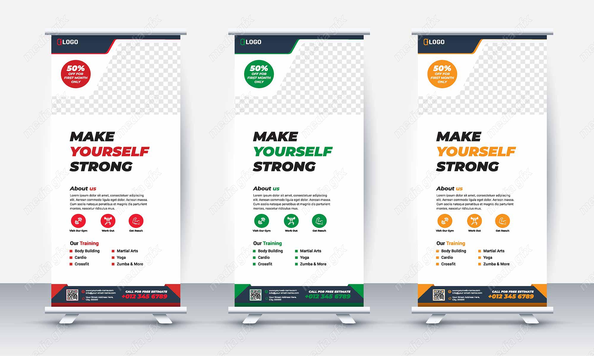 وکتور طرح استند تبلیغاتی شیک و رسمی باشگاه MV001112