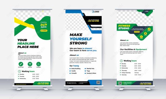 وکتور طرح استند تبلیغاتی شیک و رسمی باشگاه MV001113