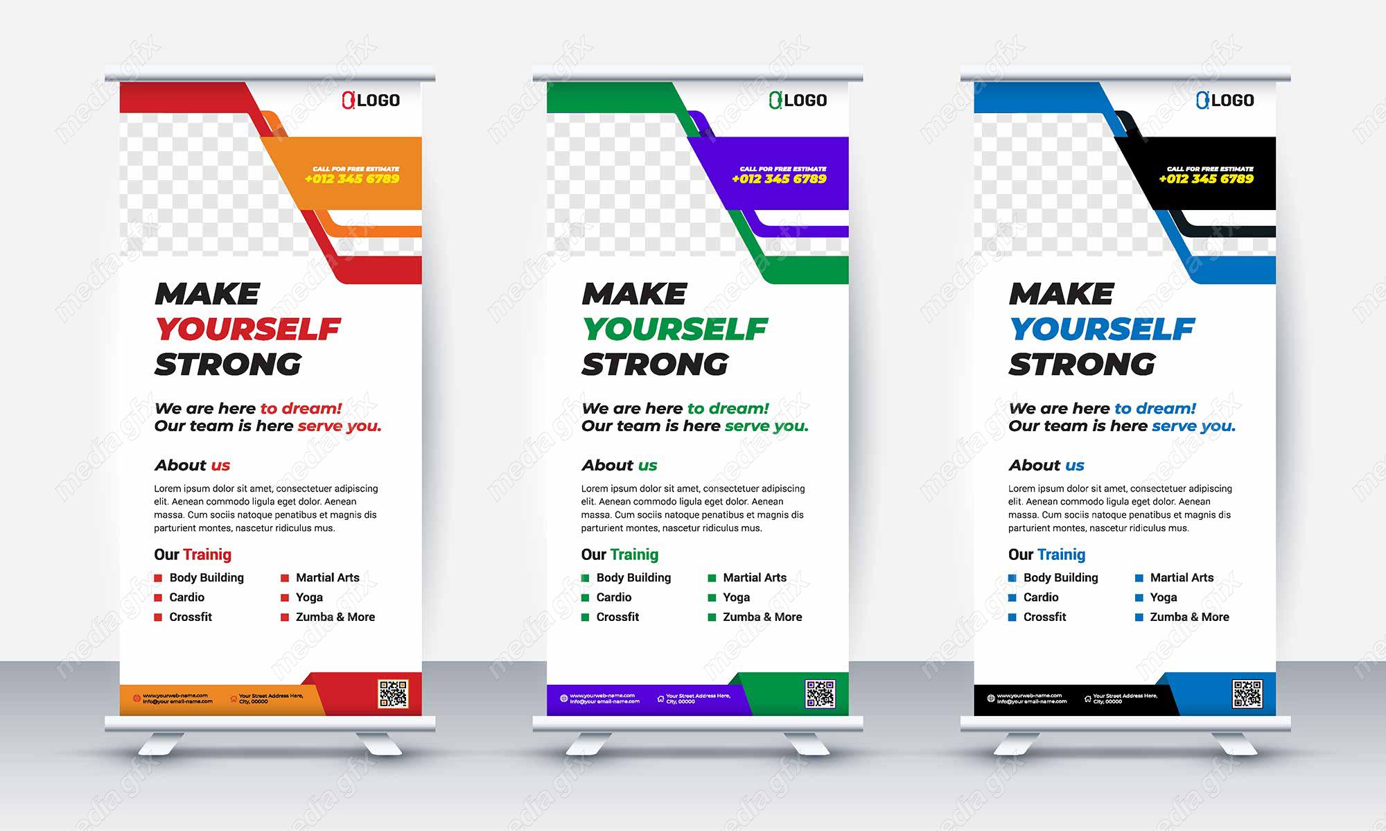 وکتور طرح استند تبلیغاتی شیک و رسمی باشگاه MV001114