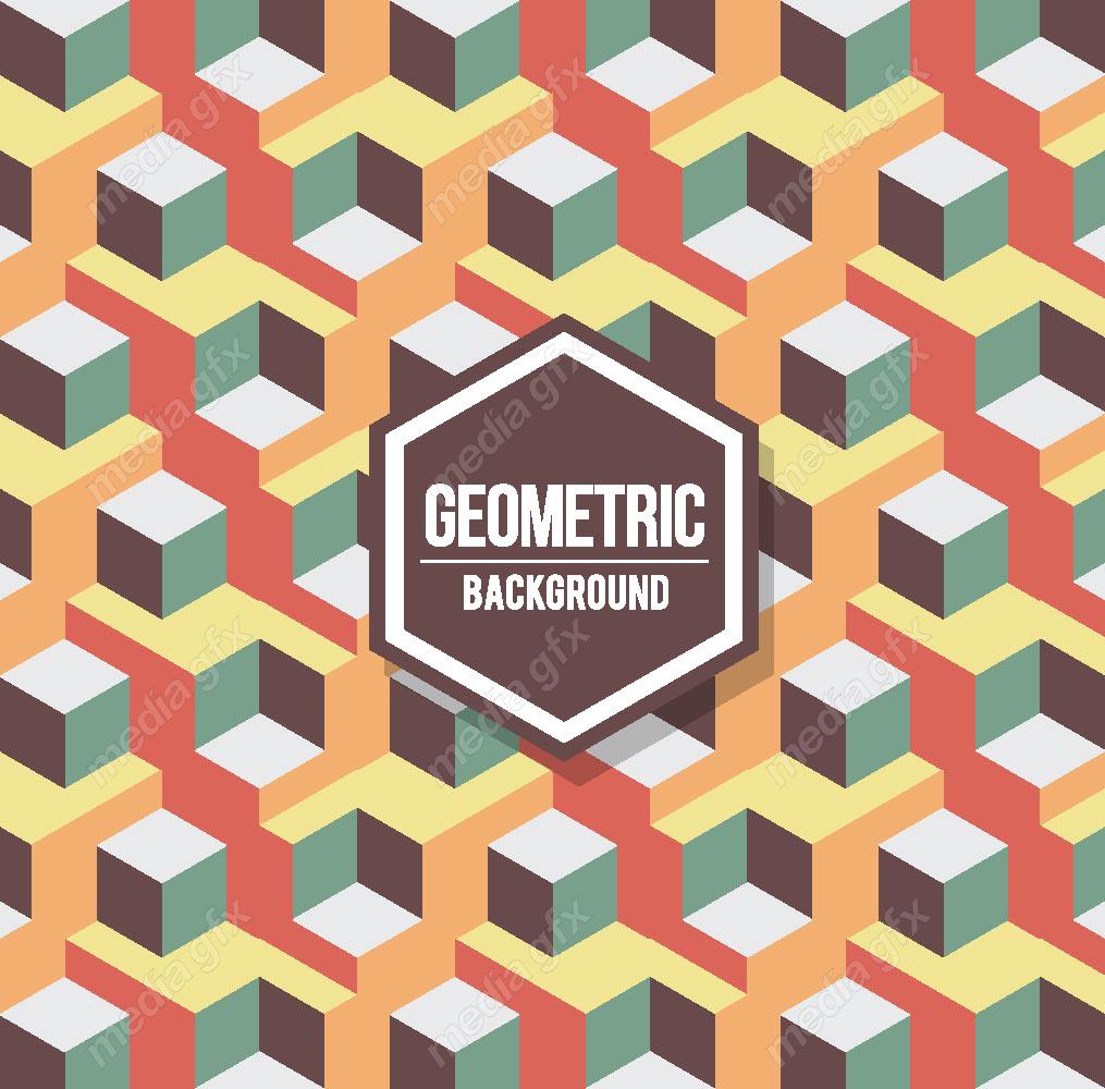 وکتور پس زمینه پترن انتزاعی اشکال هندسی رنگارنگ MV001180