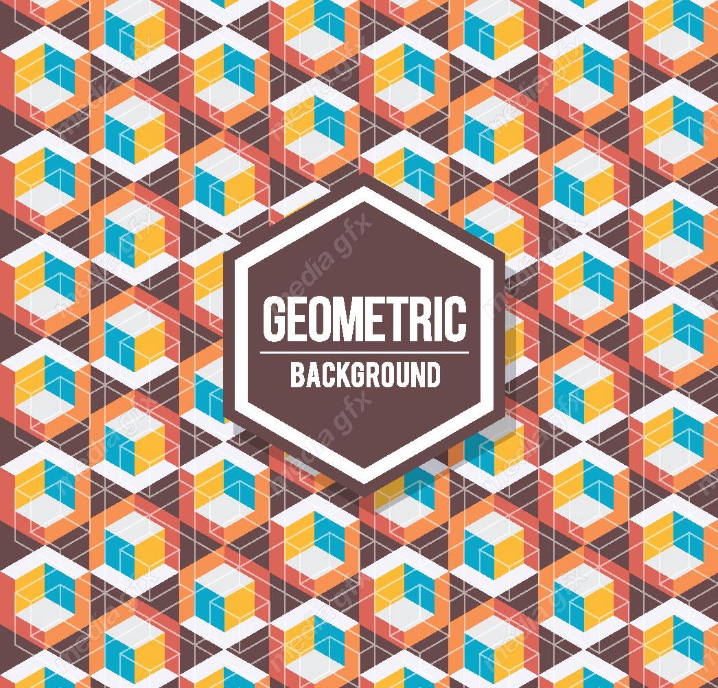 وکتور پس زمینه پترن انتزاعی اشکال هندسی رنگارنگ MV001186