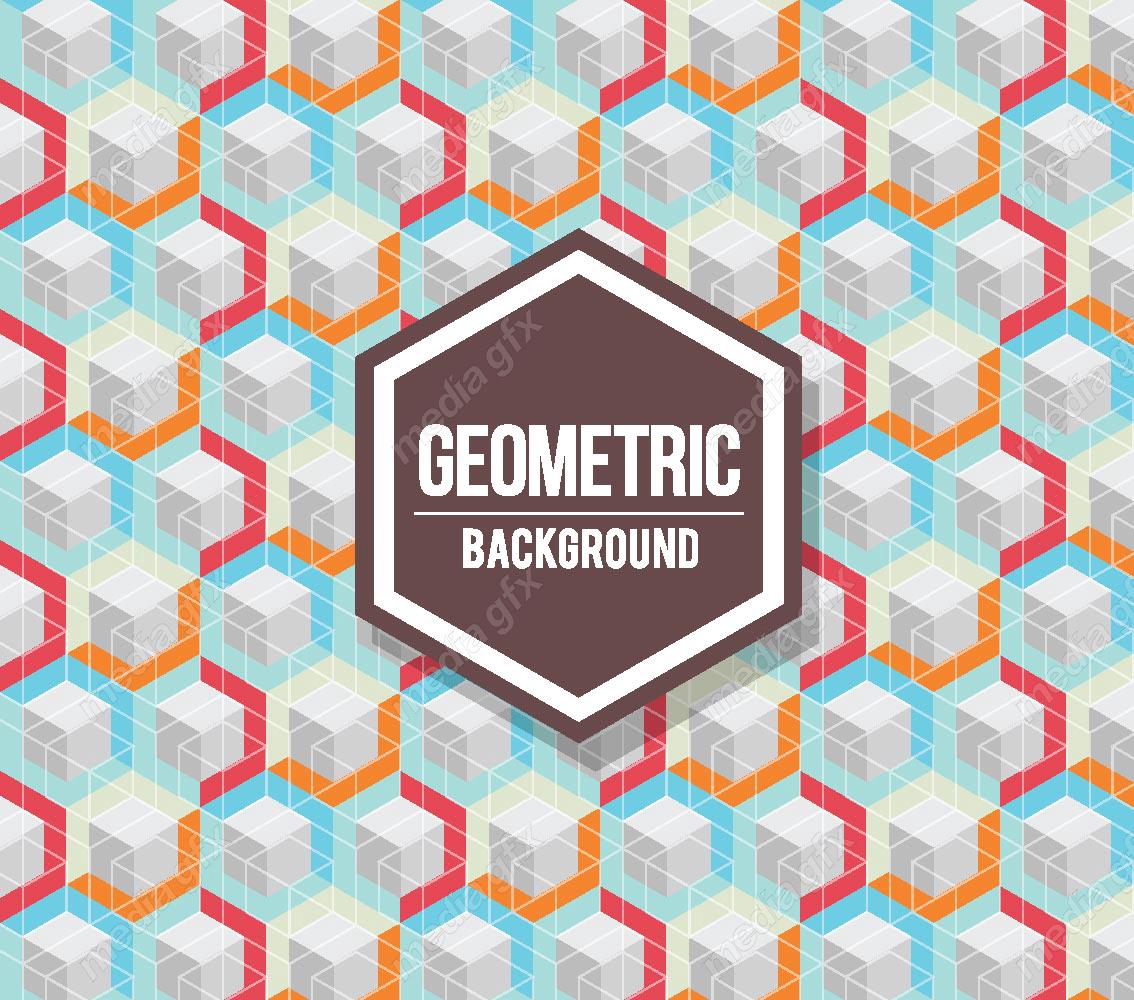 وکتور پس زمینه پترن انتزاعی اشکال هندسی رنگارنگ MV001187