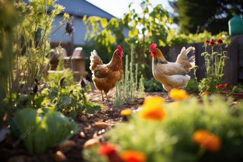 عکس با کیفیت مرغ و خروس در مزرعه MV001394