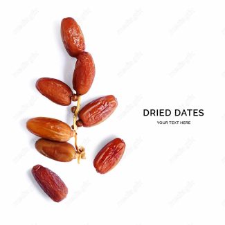 عکس با کیفیت خرمای تازه و خرما خشک پس زمینه سفید MJ001448