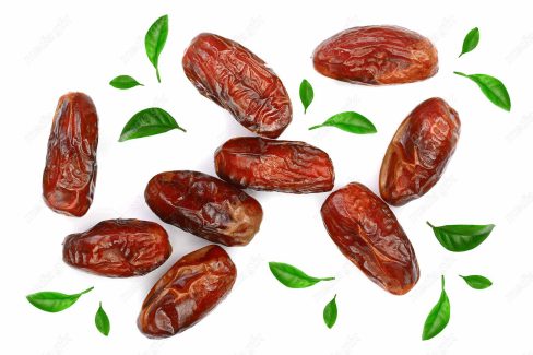 عکس با کیفیت خرمای تازه و خرما خشک پس زمینه سفید MJ001449