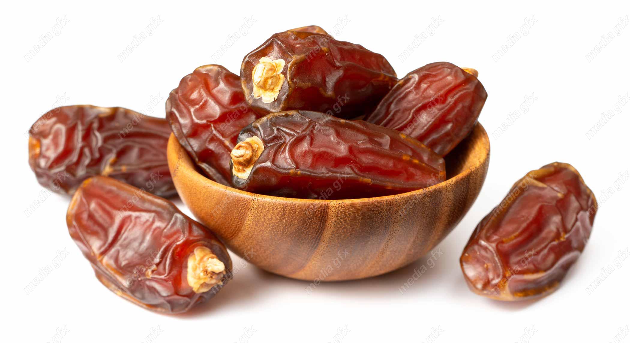 عکس با کیفیت خرمای تازه و خرما خشک پس زمینه سفید MJ001451