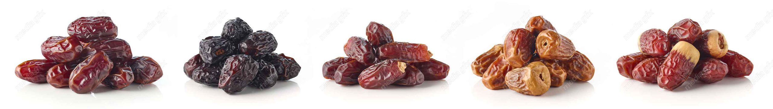 عکس با کیفیت خرمای تازه و خرما خشک پس زمینه سفید MJ001455