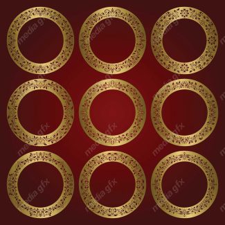 وکتور فریم و کادر و حاشیه اسلیمی طلایی MV001458