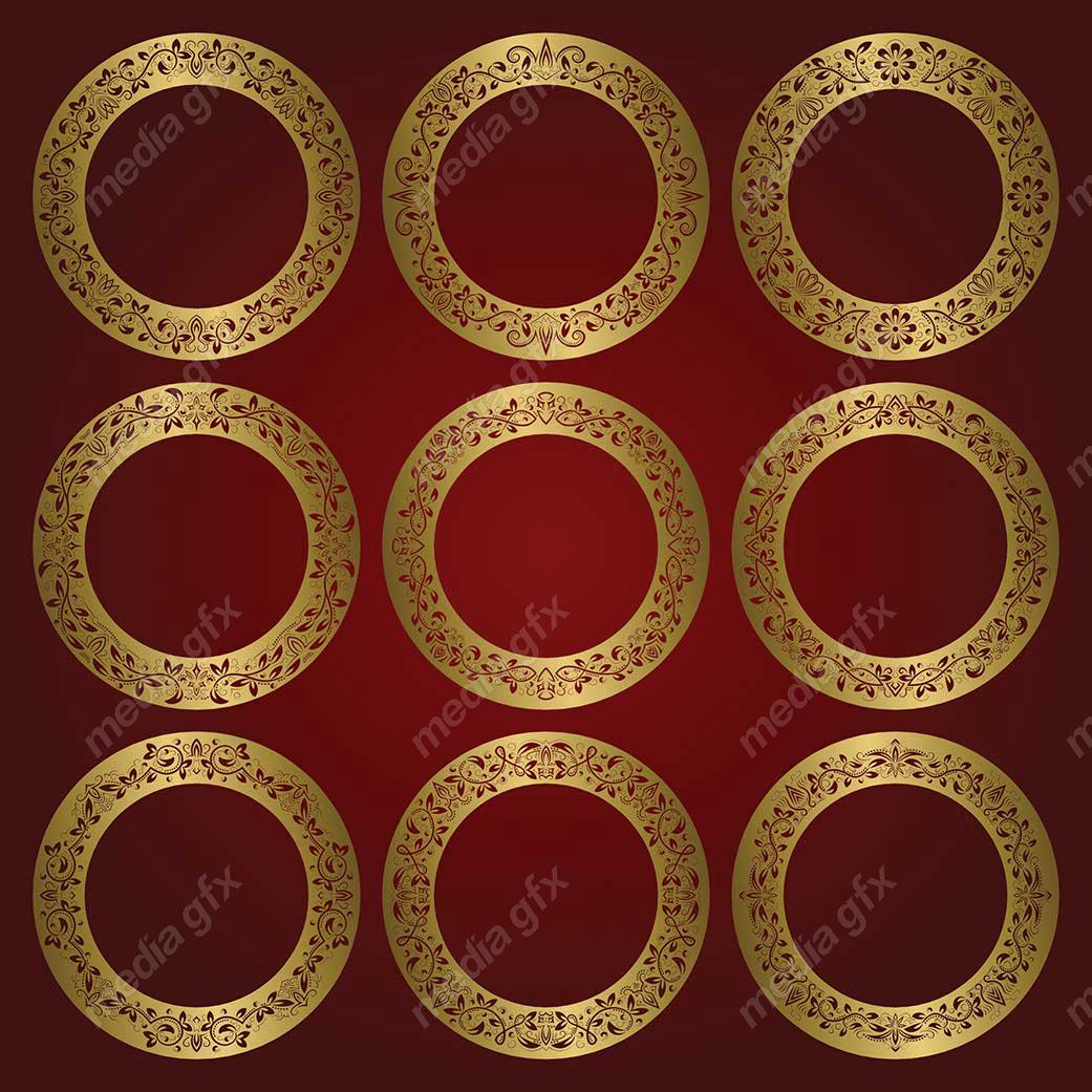 وکتور فریم و کادر و حاشیه اسلیمی طلایی MV001458