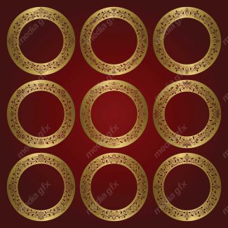 وکتور فریم و کادر و حاشیه اسلیمی طلایی MV001459